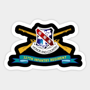 327th Infantry Regiment - DUI w Br - Ribbon X 300 Sticker